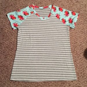 Striped/Floral T